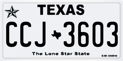 TX license plate CCJ3603