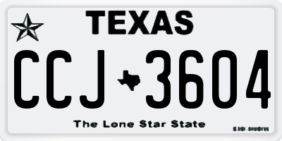 TX license plate CCJ3604