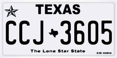 TX license plate CCJ3605