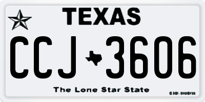 TX license plate CCJ3606