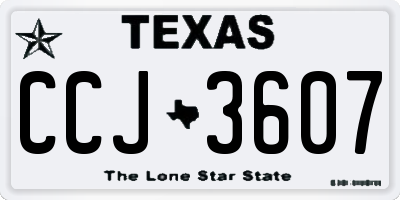 TX license plate CCJ3607