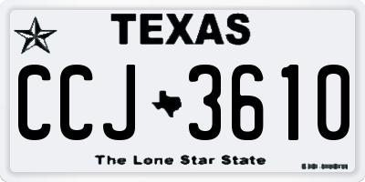 TX license plate CCJ3610