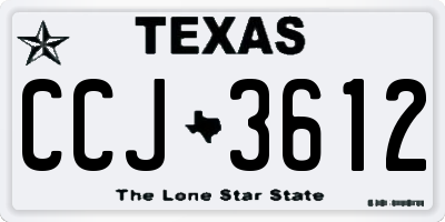 TX license plate CCJ3612