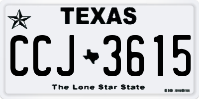 TX license plate CCJ3615