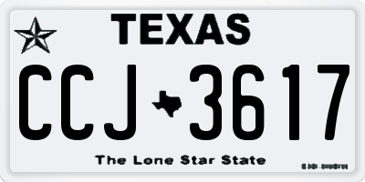 TX license plate CCJ3617
