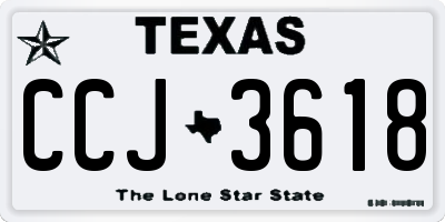 TX license plate CCJ3618