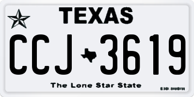 TX license plate CCJ3619