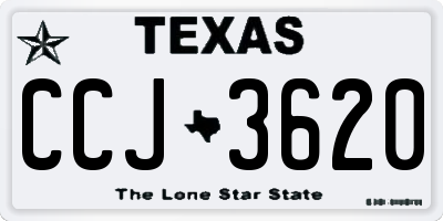 TX license plate CCJ3620