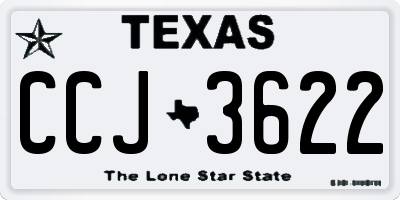 TX license plate CCJ3622