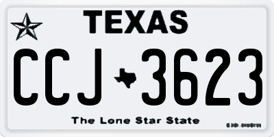TX license plate CCJ3623