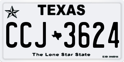 TX license plate CCJ3624