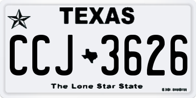 TX license plate CCJ3626