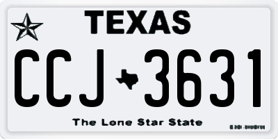 TX license plate CCJ3631