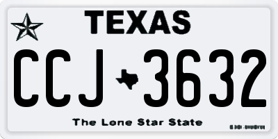 TX license plate CCJ3632
