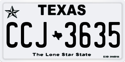 TX license plate CCJ3635