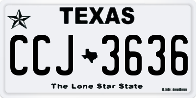 TX license plate CCJ3636