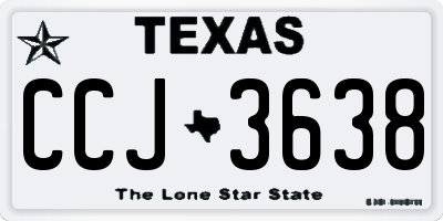 TX license plate CCJ3638