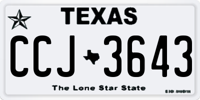 TX license plate CCJ3643
