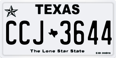TX license plate CCJ3644