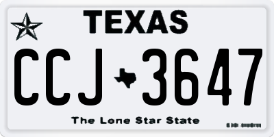 TX license plate CCJ3647