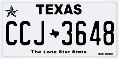 TX license plate CCJ3648