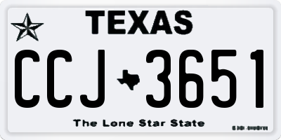 TX license plate CCJ3651