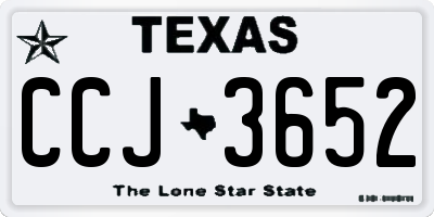 TX license plate CCJ3652