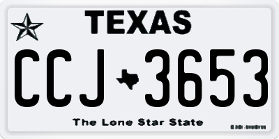 TX license plate CCJ3653