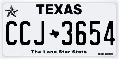 TX license plate CCJ3654