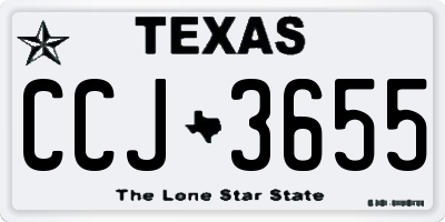 TX license plate CCJ3655