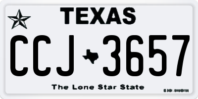 TX license plate CCJ3657