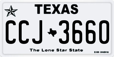 TX license plate CCJ3660