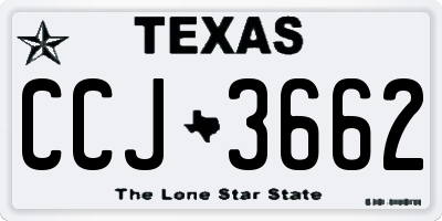 TX license plate CCJ3662