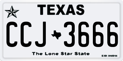 TX license plate CCJ3666