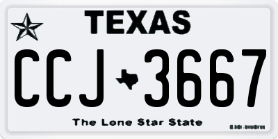 TX license plate CCJ3667