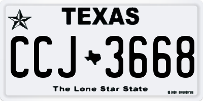 TX license plate CCJ3668