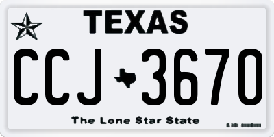 TX license plate CCJ3670