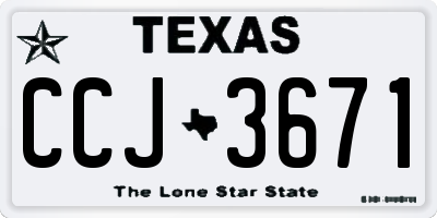 TX license plate CCJ3671