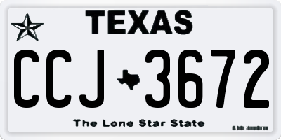 TX license plate CCJ3672