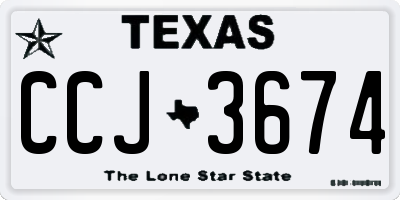 TX license plate CCJ3674