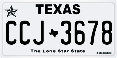 TX license plate CCJ3678