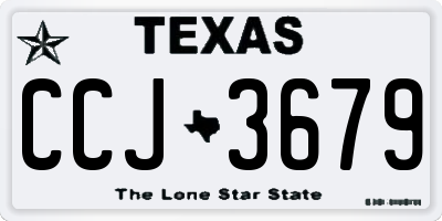 TX license plate CCJ3679