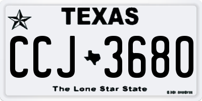 TX license plate CCJ3680