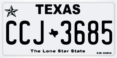 TX license plate CCJ3685