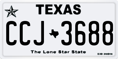 TX license plate CCJ3688