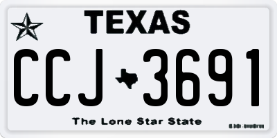 TX license plate CCJ3691