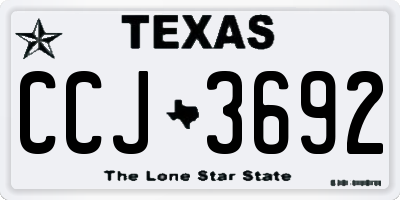 TX license plate CCJ3692