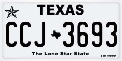TX license plate CCJ3693