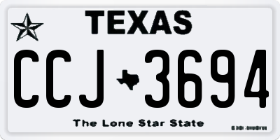 TX license plate CCJ3694