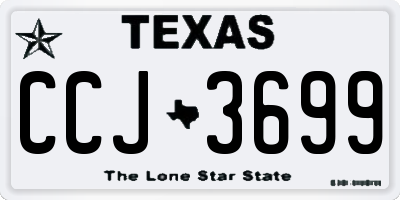 TX license plate CCJ3699